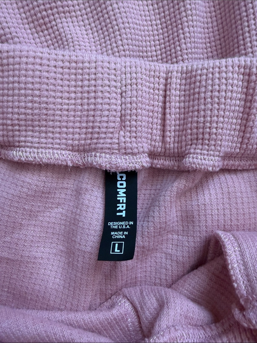 Classic Crewneck Waffle Sweatshirt in Soft Pink - Picture 4 of 5